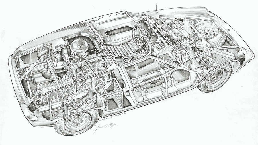 Lotus Europa cutaway A4 Photo Print