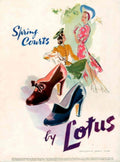 Lotus Spring Courts 1940s Vintage Retro Advert Poster