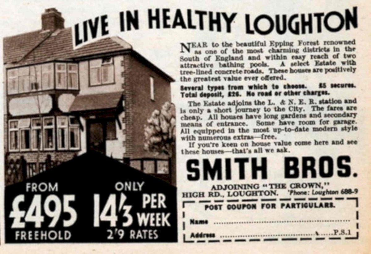 Loughton House 1930s 1930s Vintage Retro Advert Poster