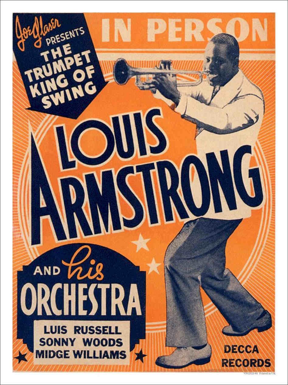 Louis Armstrong Concert Poster Vintage Retro Advert Poster A4 Photo Print