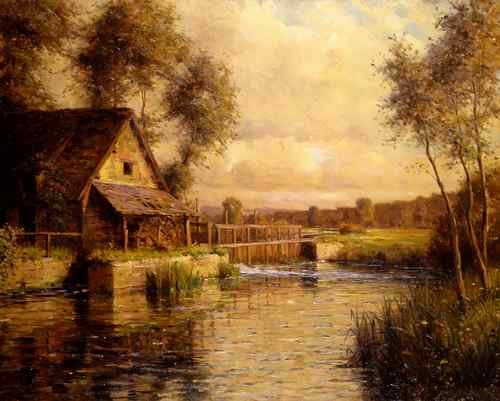 Louis Aston Knight Old mill in normandy  A4 Photo Print