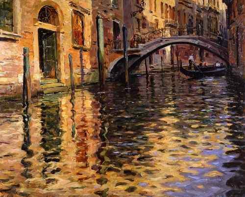 Louis Aston Knight Pont del angelo venice  A4 Photo Print