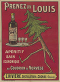 Louis Cognac Tree Vintage Retro Advert Poster
