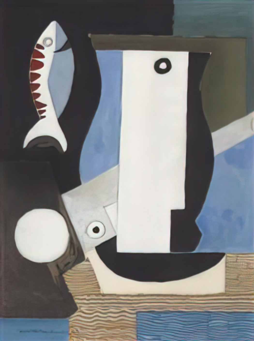 Louis Marcoussis composition cubiste au portrait poisson et clair de Art A4 Photo Print