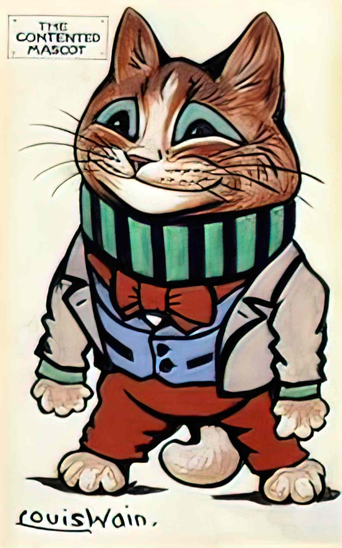 Louis Wain the contented mascot Art A4 Photo Print