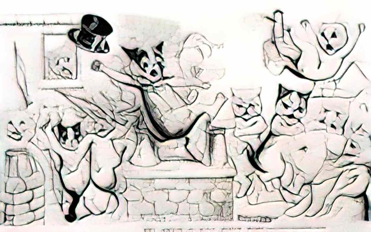 Louis Wain when suddenly the lecture platform became too hot to hold Art A4 Photo Print