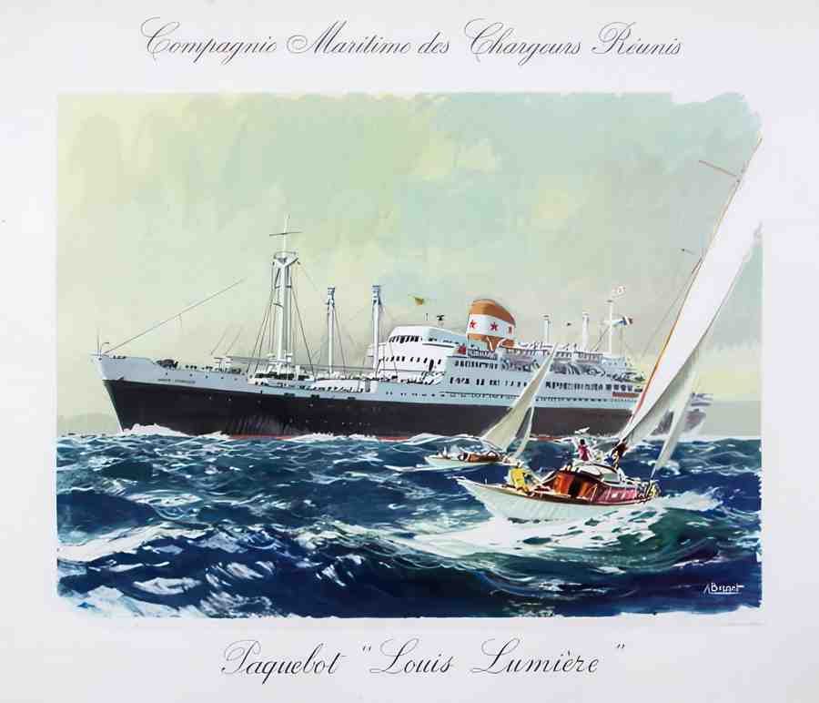 LouisLumiereBoat Vintage Advert A4 Photo Print