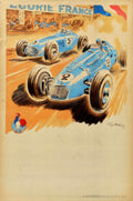 Lourie France Racecar Vintage Retro Advert Poster A4 Photo Print
