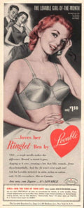 Lovable Bra Redhead 1950s Vintage Retro Advert Poster