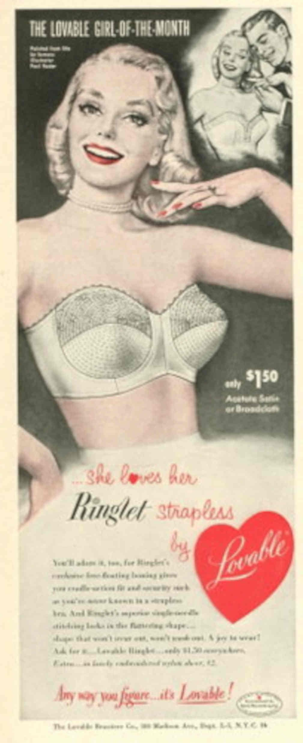 Lovable Lingerie 1950s 1950s Vintage Retro Advert Poster