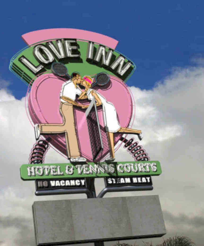 Love Inn Sign Vintage Retro Advert Poster A4 Photo Print