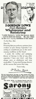 Lowe Sarony Cigarettes Vintage Retro Advert Poster A4 Photo Print