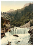 Lower Engadine Tarasp waterfall Grisons Vintage A4 Photo Print