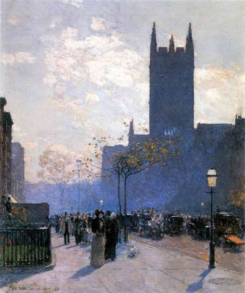 Lower Fifth Avenue Hassam Impressionism American A4 Photo Print