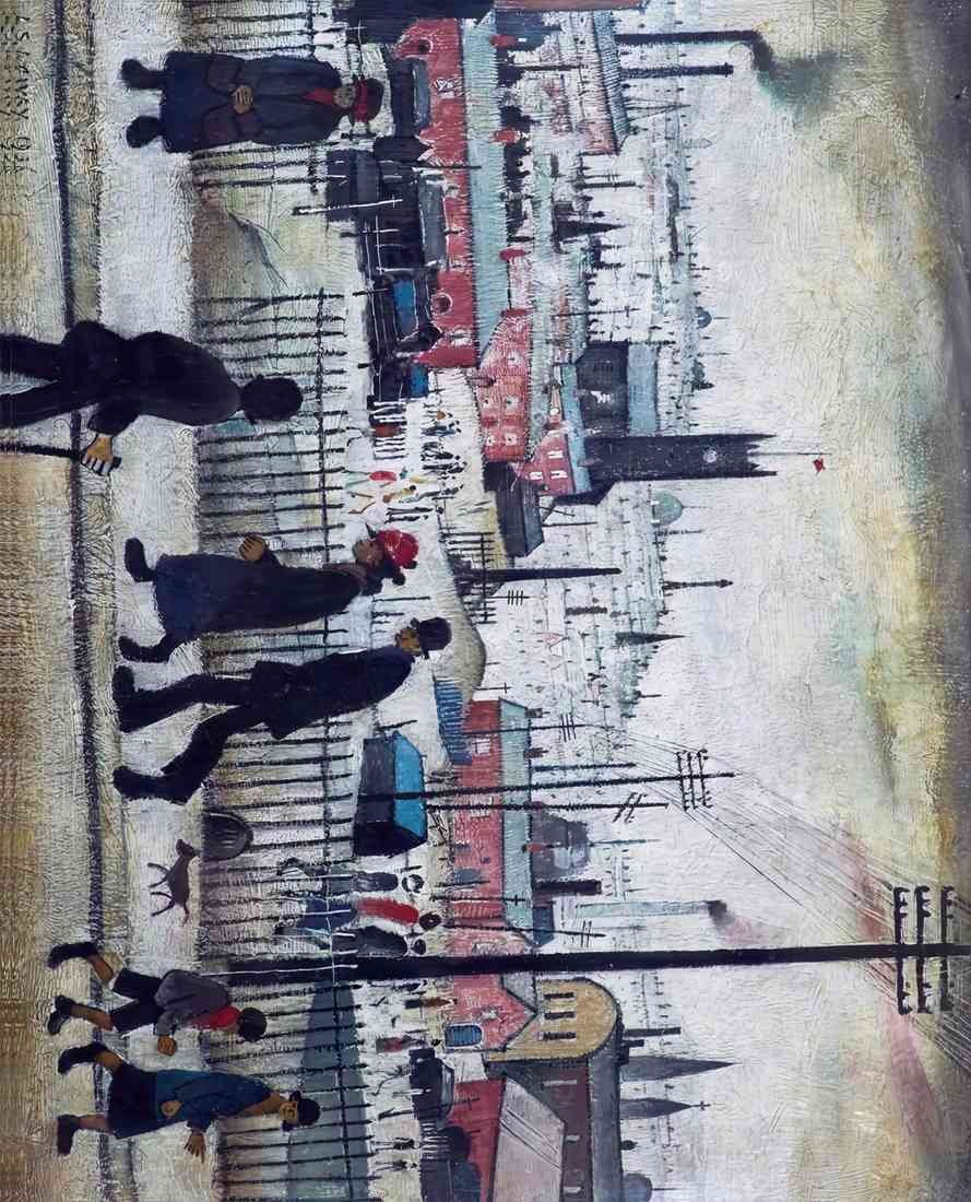 Lowry view of a town 3 A4 Photo Print