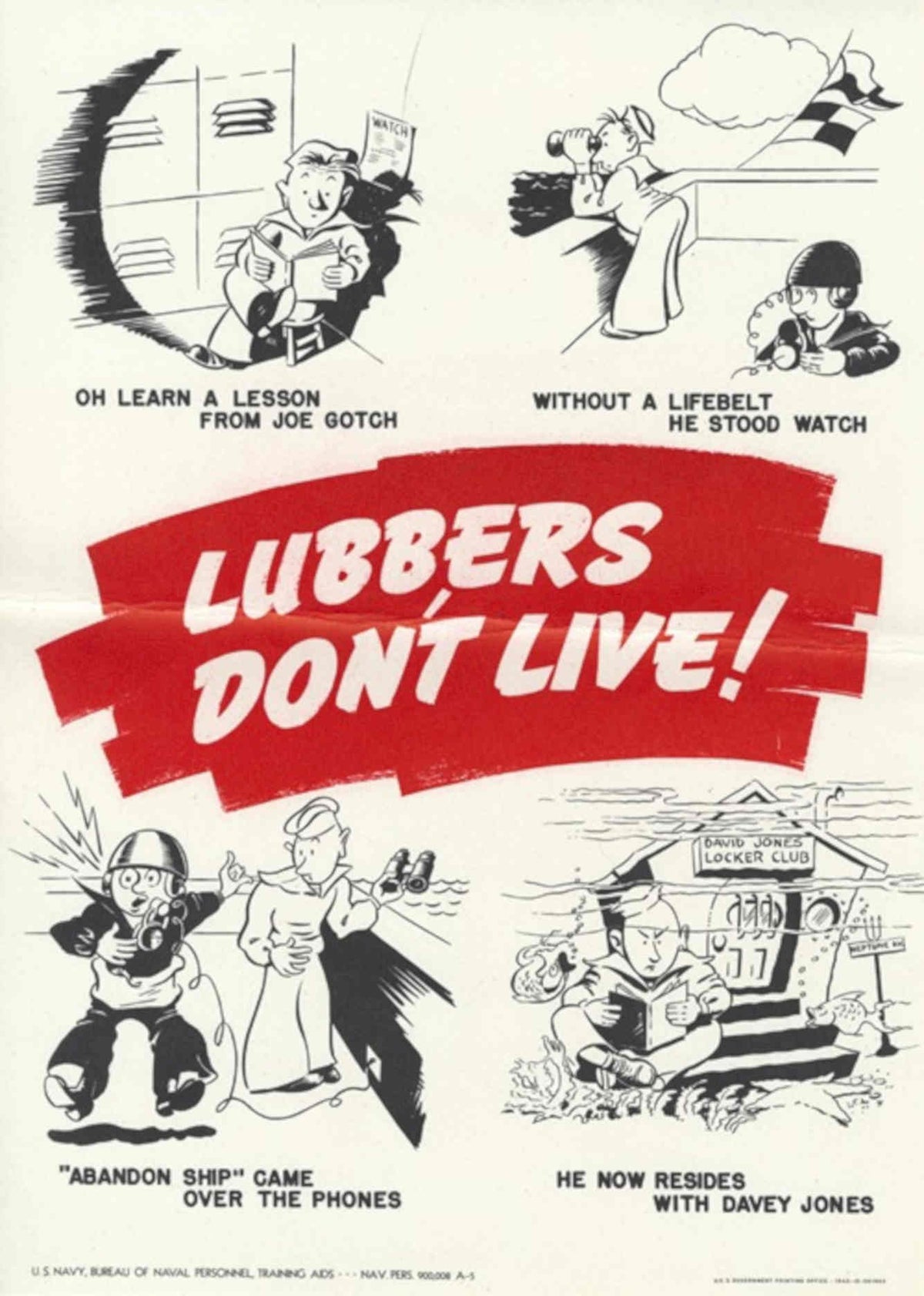 Lubbers Locker Warning American World War II Advert Poster