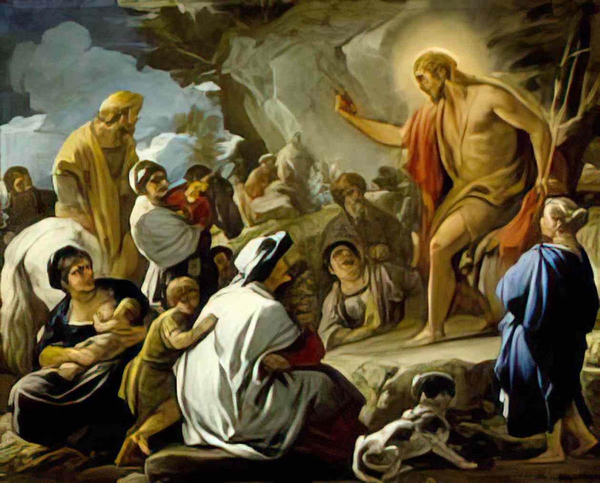 Luca Giordano saint john the baptist preaching 1695 Art A4 Photo Print