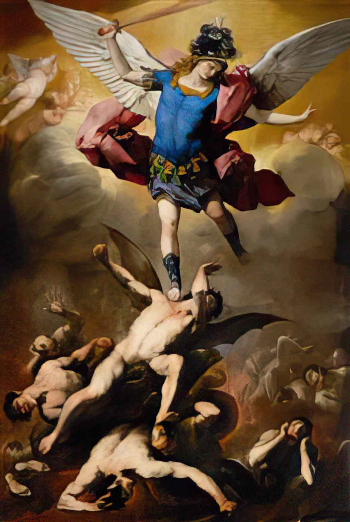 Luca Giordano the fall of the rebel angels 1665 Art A4 Photo Print