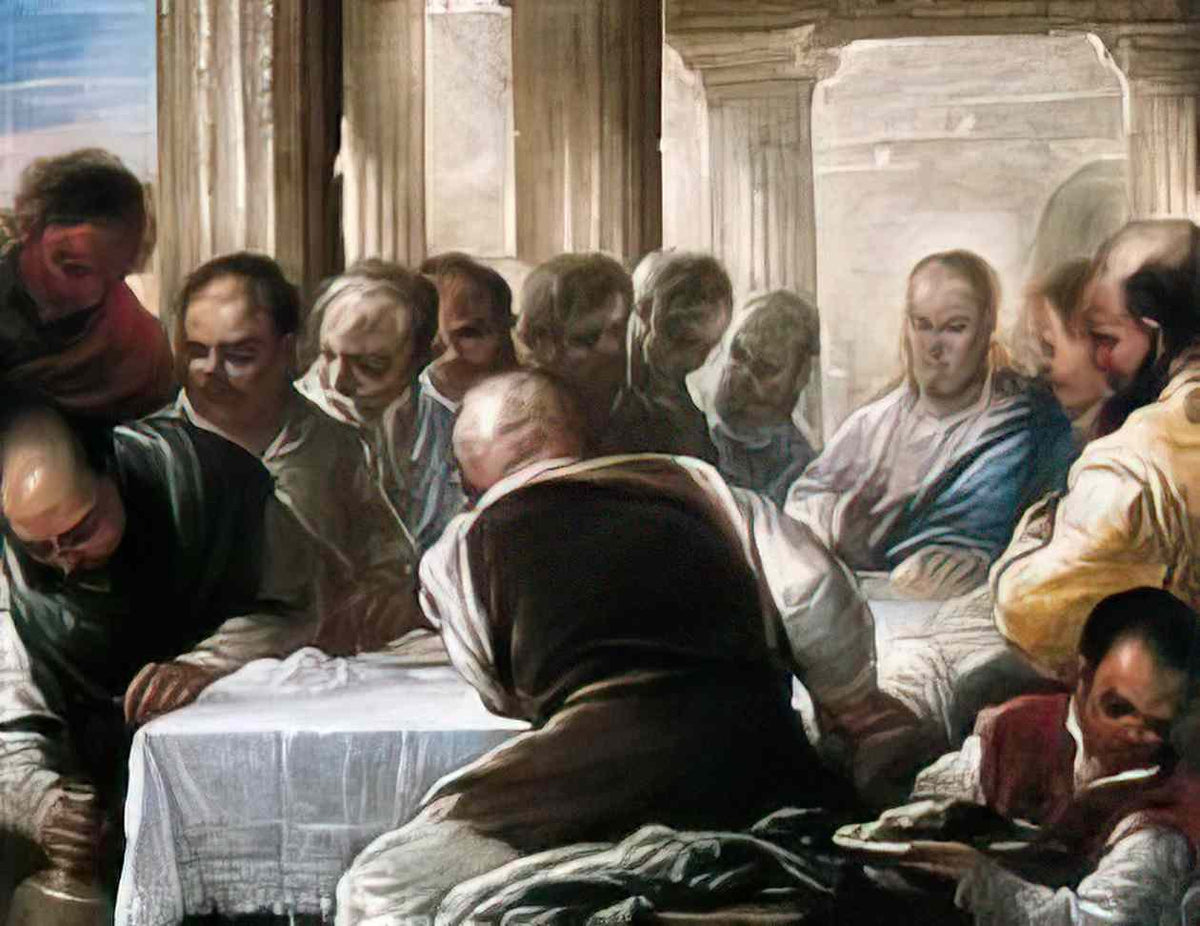 Luca Giordano the last supper 1695 Art A4 Photo Print