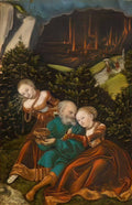 Lucas Cranach the Elder lot and his daughters 1528 Art A4 Photo Print