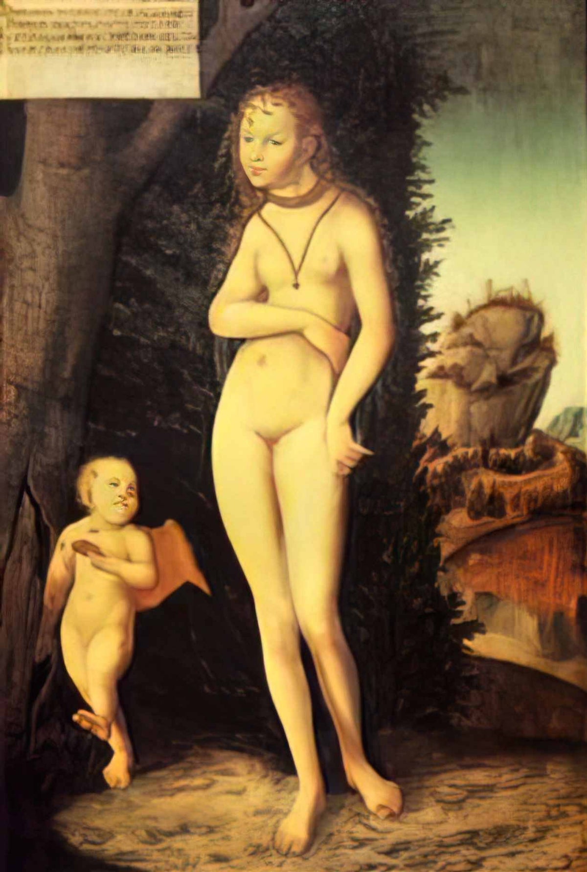 Lucas Cranach the Elder venus with cupid the honey thief Art A4 Photo Print
