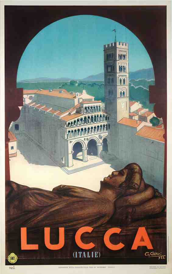 Lucca Vintage Advert A4 Photo Print