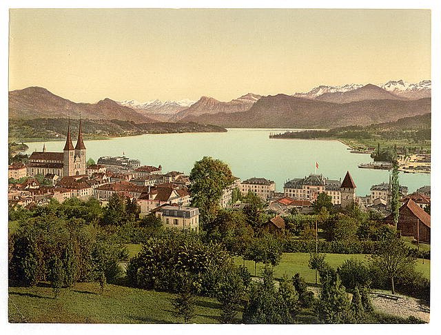 Lucerne Lake Lucerne Vintage A4 Photo Print