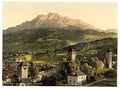 Lucerne Musegg and Pilatus Pilatus Vintage A4 Photo Print