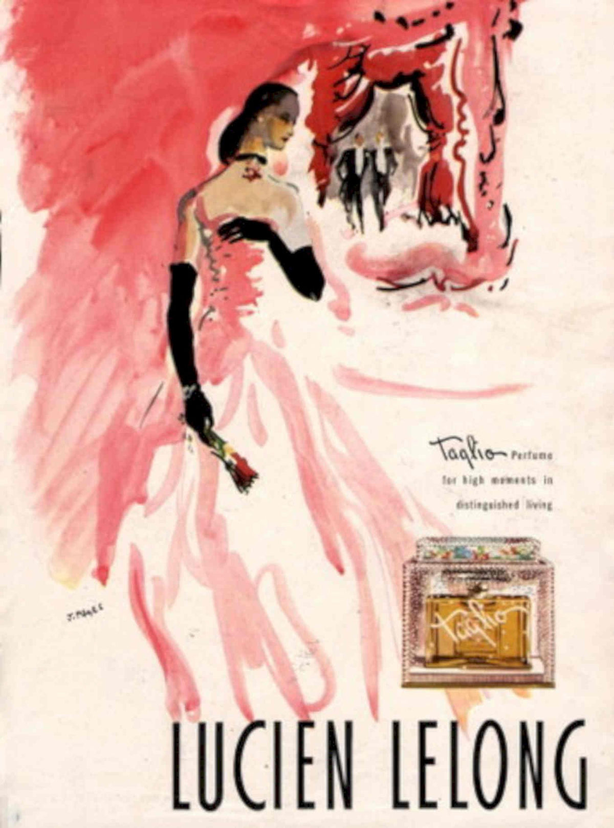 Lucien Lelong Perfume 1 1940s Vintage Retro Advert Poster