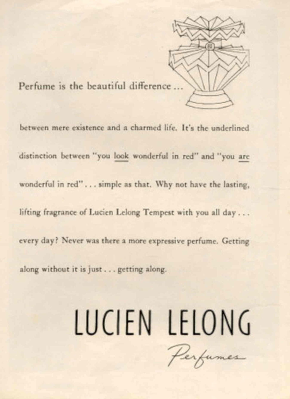 Lucien Lelong Perfume 2 1940s Vintage Retro Advert Poster
