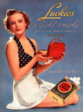 Luckies Cigarette Box 1930s Vintage Retro Advert Poster