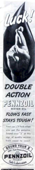 Lucky Pennzoil Doubleaction Vintage Retro Advert Poster A4 Photo Print