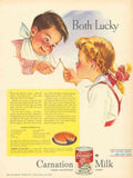 Lucky Pumpkin Carnation 1940s Vintage Retro Advert Poster