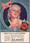 Lucky Strike Blonde 1930s Vintage Retro Advert Poster