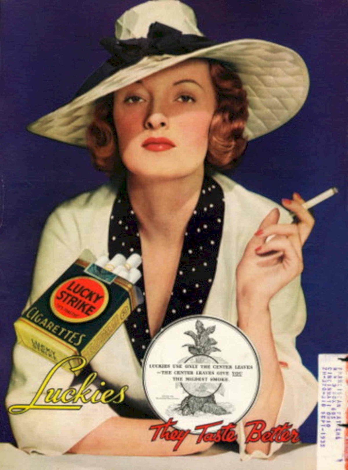 Lucky Strike Center 1930s Vintage Retro Advert Poster