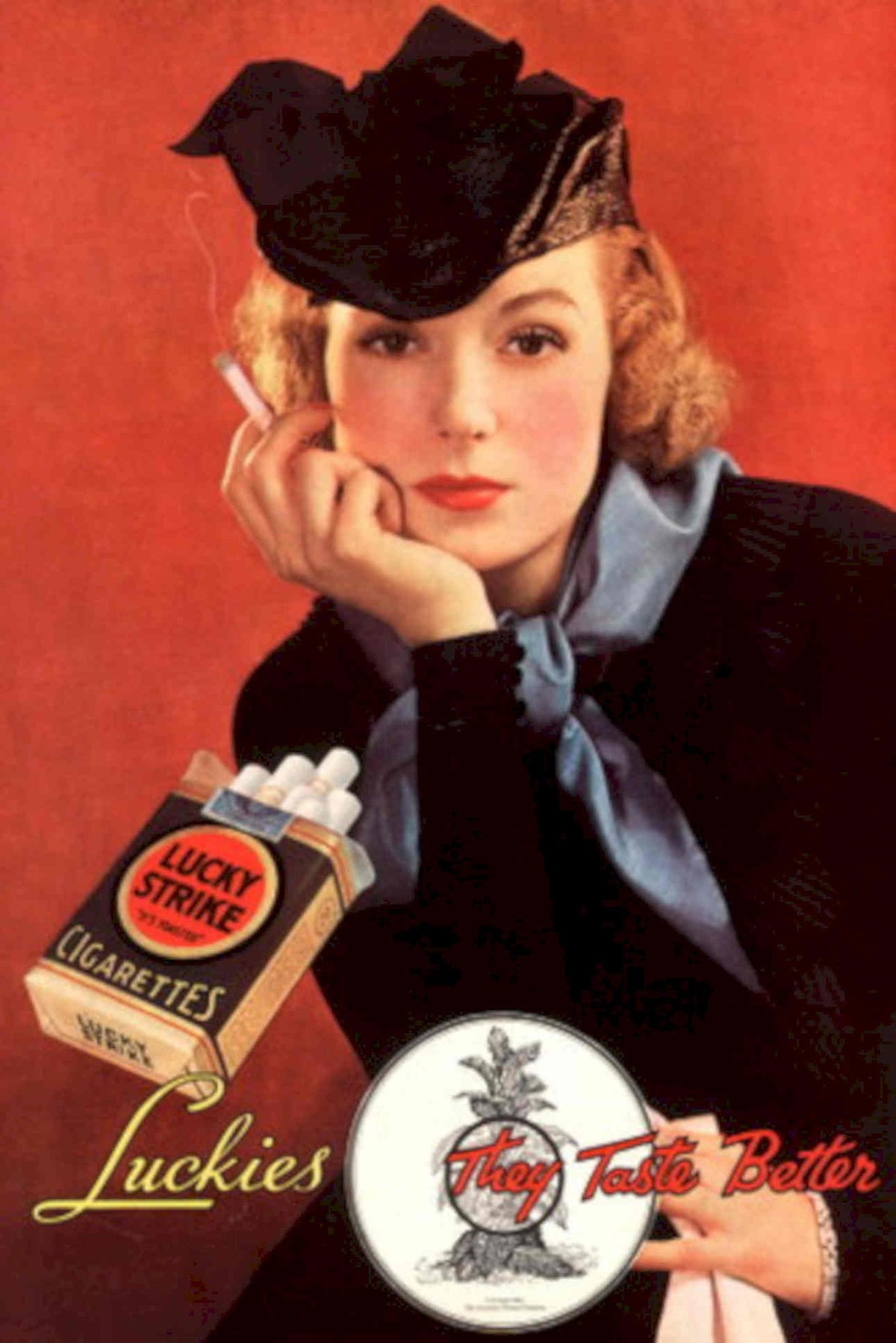 Lucky Strike Cigarettes 1930s Vintage Retro Advert Poster