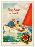 Lucky Strike Cigarettes Sailing 1930s Vintage Retro Advert Poster A4 Photo Prin
