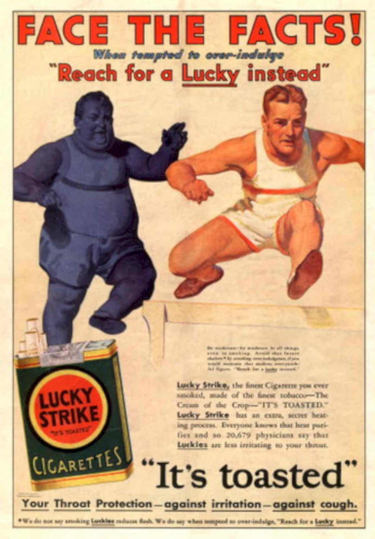 Lucky Strike Facts 1930s Vintage Retro Advert Poster