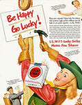 Lucky Strike Happy 1950s Vintage Retro Advert Poster