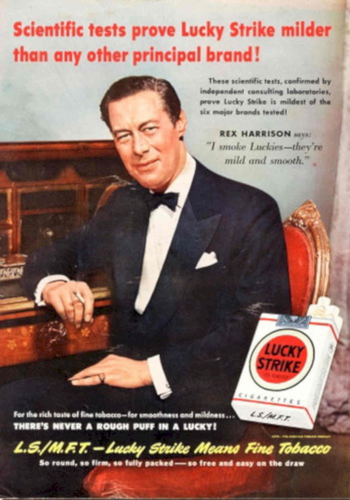 Lucky Strike Smoking 1950s Vintage Retro Advert Poster