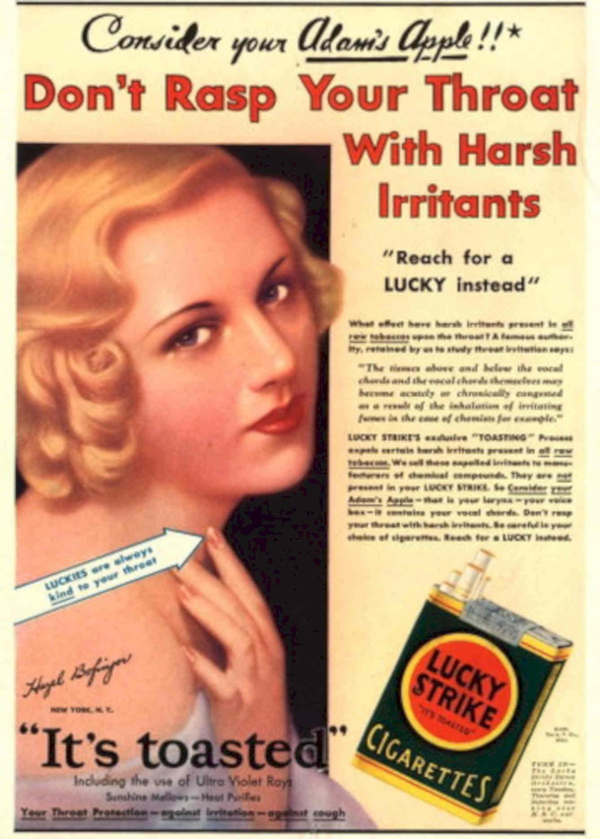 Lucky Strike Woman 1 1930s Vintage Retro Advert Poster