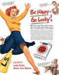 Lucky Strike Woman 1950s Vintage Retro Advert Poster