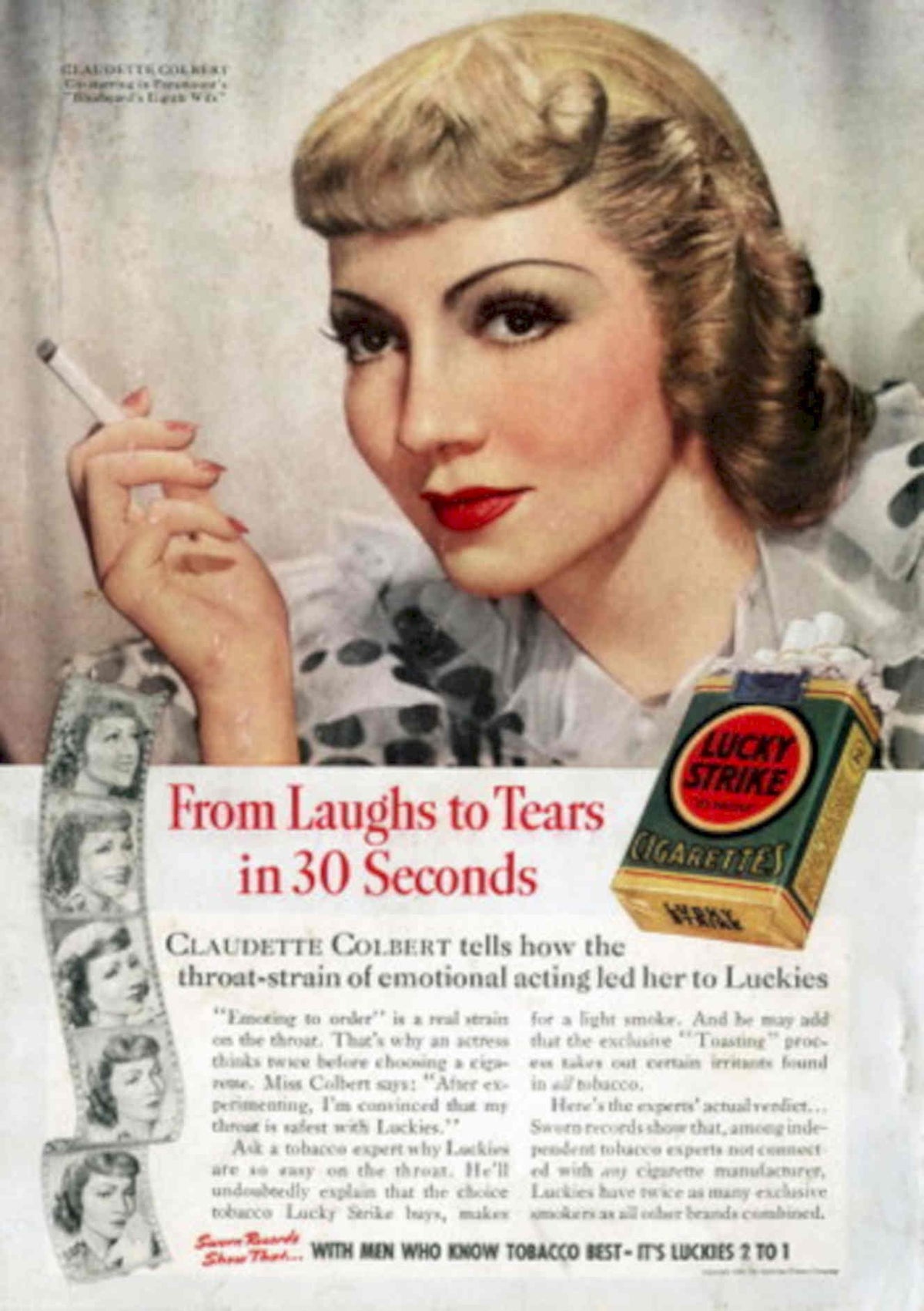 Lucky Strike Women 1930s Vintage Retro Advert Poster