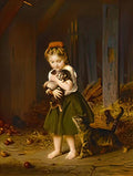 Ludwig Knaus ludwig knaus a playful burden 1865 Art A4 Photo Print