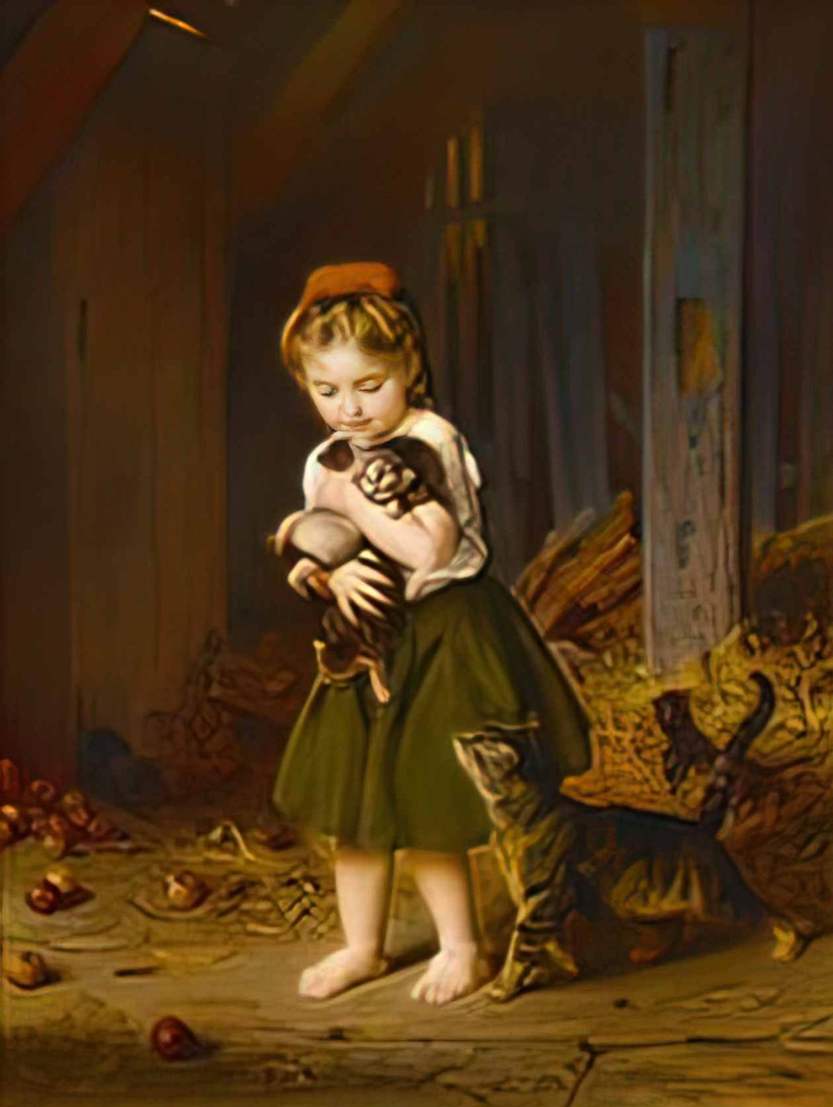 Ludwig Knaus ludwig knaus a playful burden 1865 Art A4 Photo Print