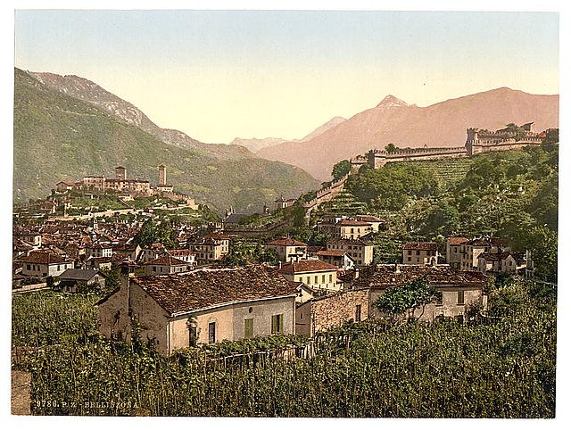 Lugano Bellinzona II Tessin Vintage A4 Photo Print