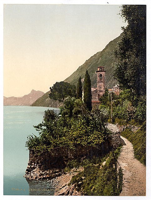 Lugano Oria Tessin Vintage A4 Photo Print