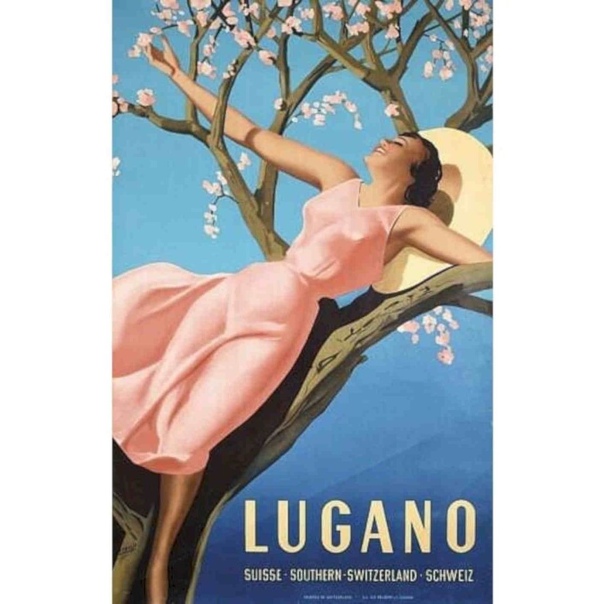 Lugano Switzerland Tourism 2 Art Vintage Retro Advert Poster A4 Photo Print