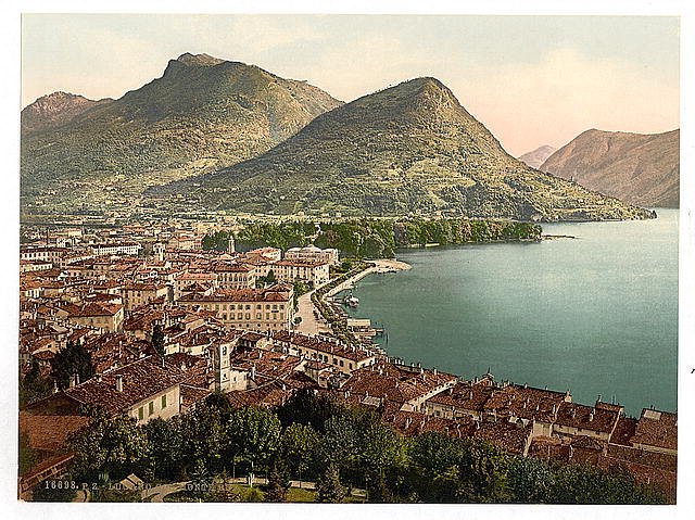 Lugano and Monte Brè Tessin Vintage A4 Photo Print
