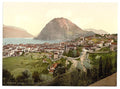 Lugano from Massagno Tessin Vintage A4 Photo Print